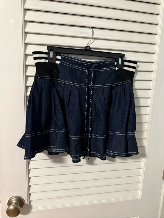 Pilcro Dresses & Skirts - PILCRO By Anthropology Dark Blue Denim Tiered skirt elastic waist. Womans M NWOT